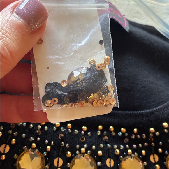 Colour Works Black Embellished Knit Sweater, Size Medium - Picture 8 of 8